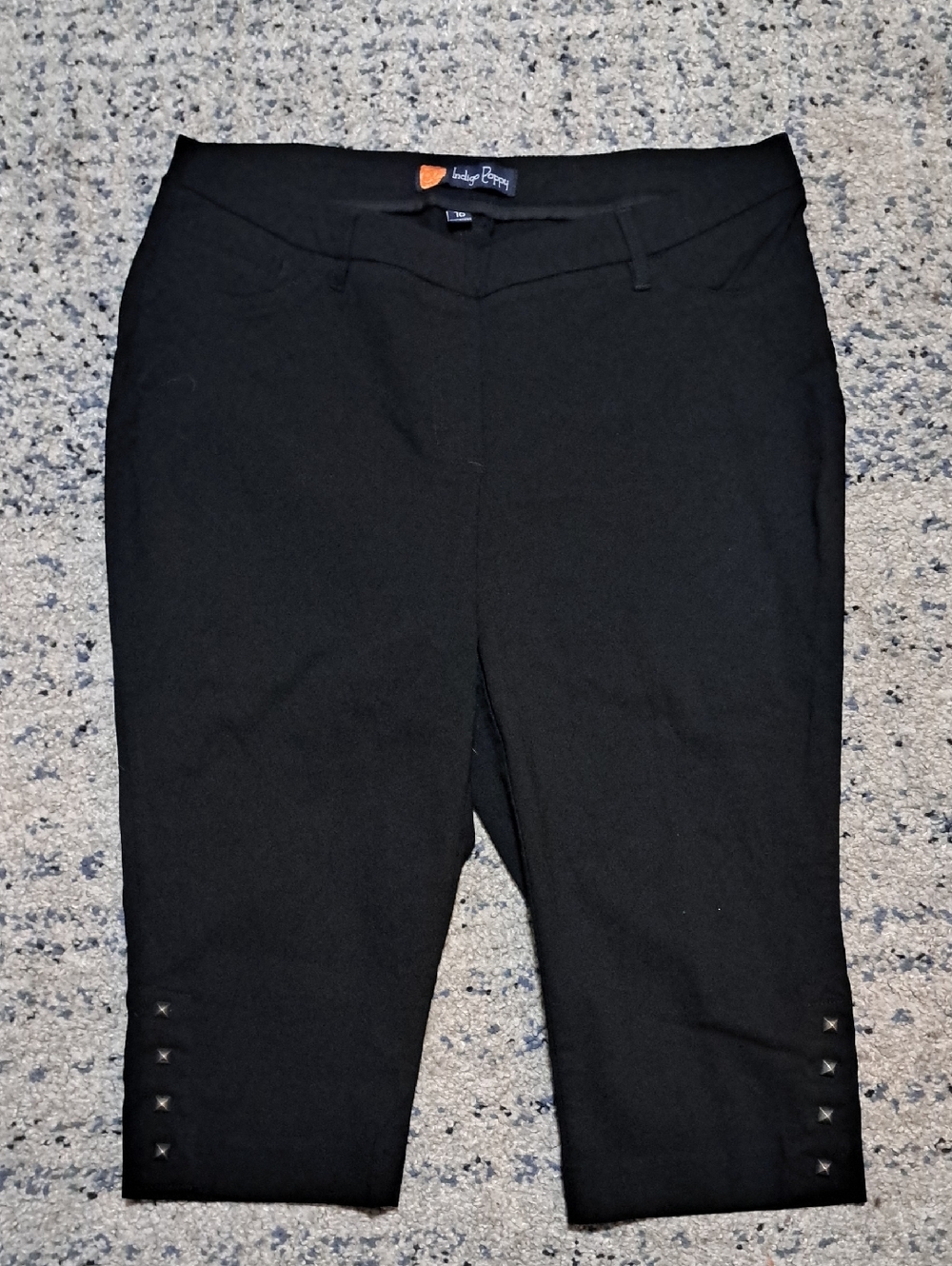 Lucky Brand Black Cropped Ponte Pants with Stud Detail